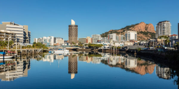 A wide-angle view of Townsville City, Queensland.